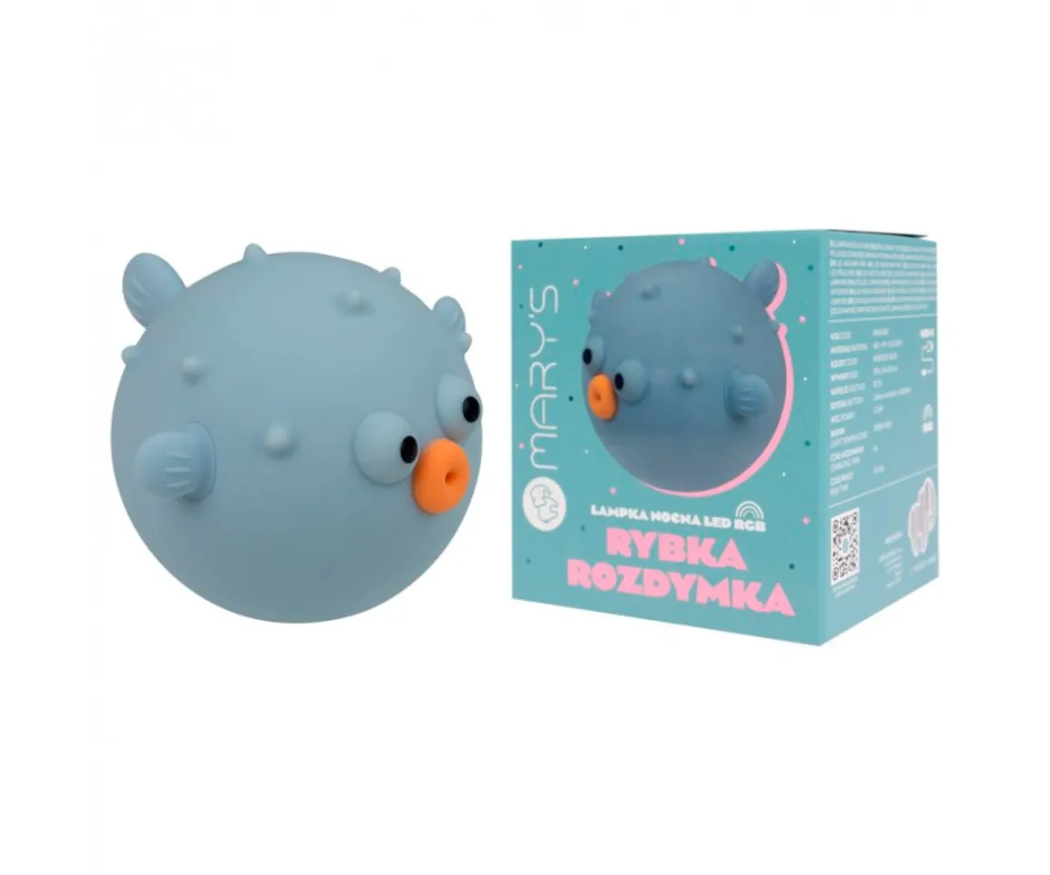 Luz Nocturna LED Pez Globo Azul