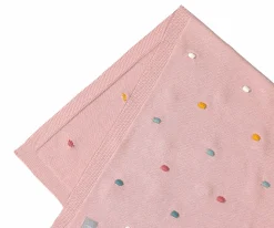 Manta Bebé Lunares Rosa
