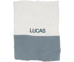 Manta Coralina Rainbow Dots Azul Personalizable