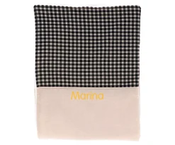 Manta Coralina Vichy Negro Personalizable