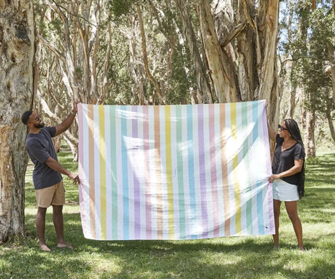 Manta de Playa y Picnic Rainbow Pastel