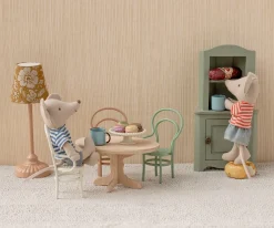 Mesita de Café Oval Ratón Natural Hermano/a Pequeños