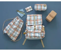 Mochila Escolar Grande Cottage Blue Checks