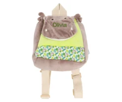 Mochila Infantil Hipopótamo Bazile Verde Personalizable