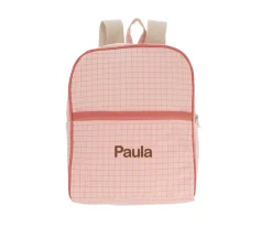 Mochila Nordic Check Blush Personalizable