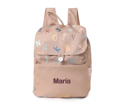 Mochila Pequeña Tela Funny Letters Personalizable
