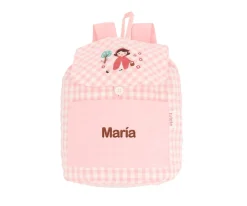 Mochila Pequeña Vichy Little Red Personalizable