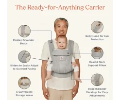 Mochila Portabebés Omni Deluxe Gris Perla