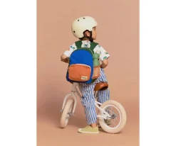 Mochila Preescolar Romy Tricolor Azul Eléctrico Personalizable