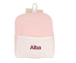 Mochila Rainbow Dots Rosa Personalizable