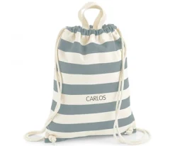 Mochila Saco Nautical Natural-Gris Personalizable