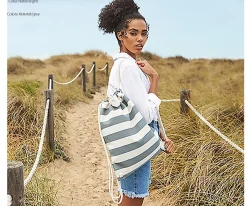 Mochila Saco Nautical Natural-Pink Personalizable