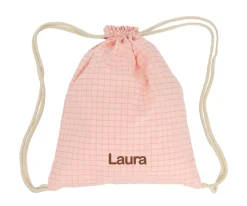 Mochila Saco Nordic Check Blush Personalizable