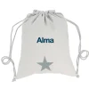 Mochila Saco Personalizada Piqué Estrella Gris