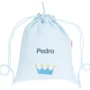 Mochila Saco Personalizada Piqué Corona Azul