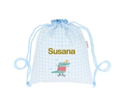 Mochila Saco Vichy Croc Personalizable