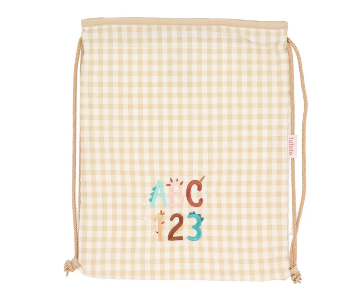 Mochila Saco Vichy Funny Letters Personalizable