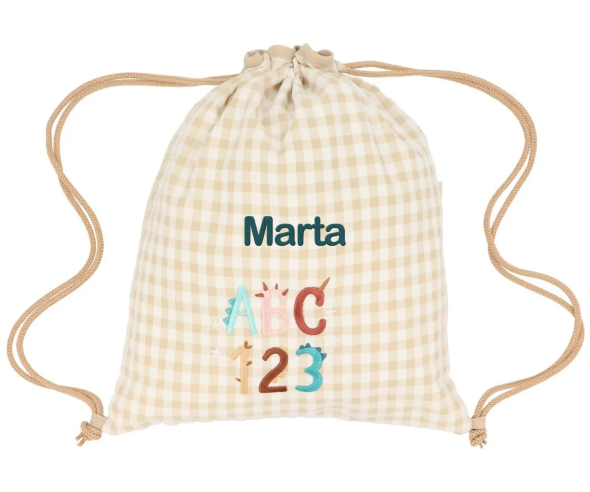 Mochila Saco Vichy Funny Letters Personalizable