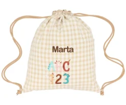Mochila Saco Vichy Funny Letters Personalizable
