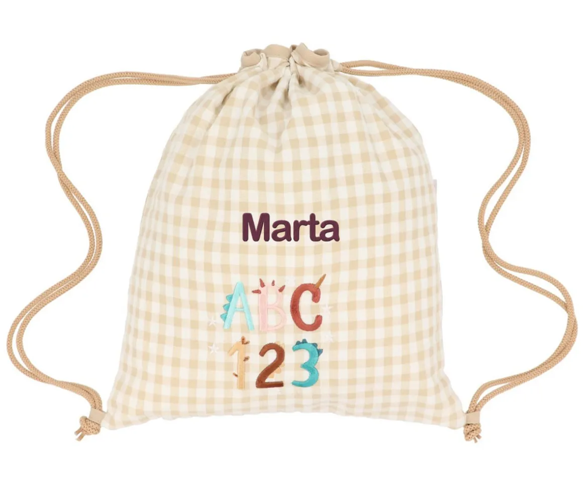 Mochila Saco Vichy Funny Letters Personalizable