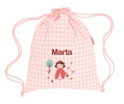 Mochila Saco Vichy Little Red Personalizable