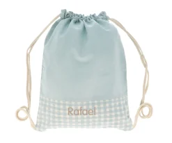 Mochila Saco Vichy Verde Personalizable