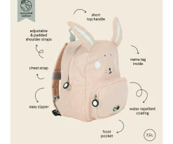 Mochila Trixie GRANDE Mrs. Rabbit con Llavero Personalizado
