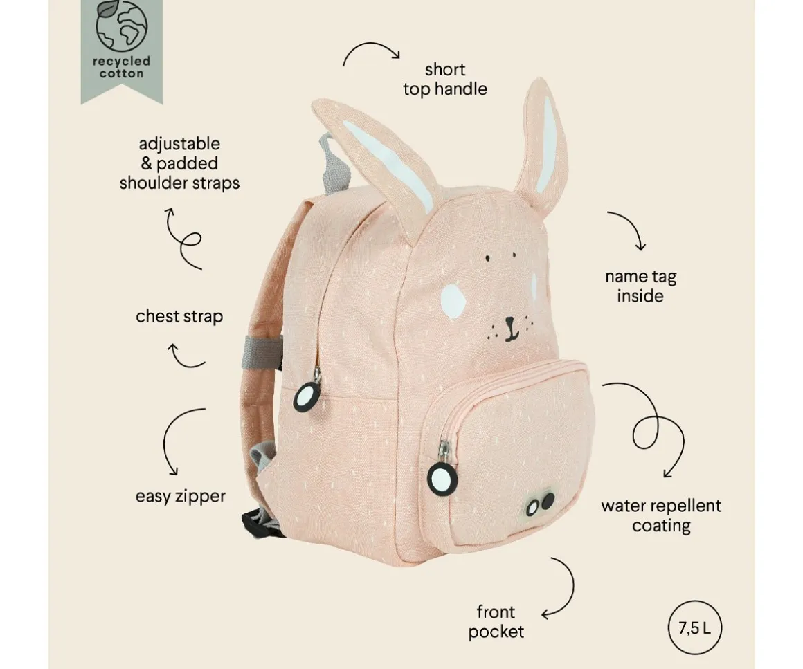 Mochila Trixie GRANDE Mrs. Rabbit con Llavero Personalizado