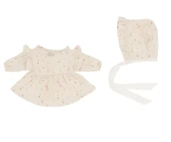 Muñeco Helena con Vestido y Gorrito White Flowers