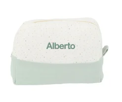 Neceser Grande Rainbow Dots Verde Personalizable