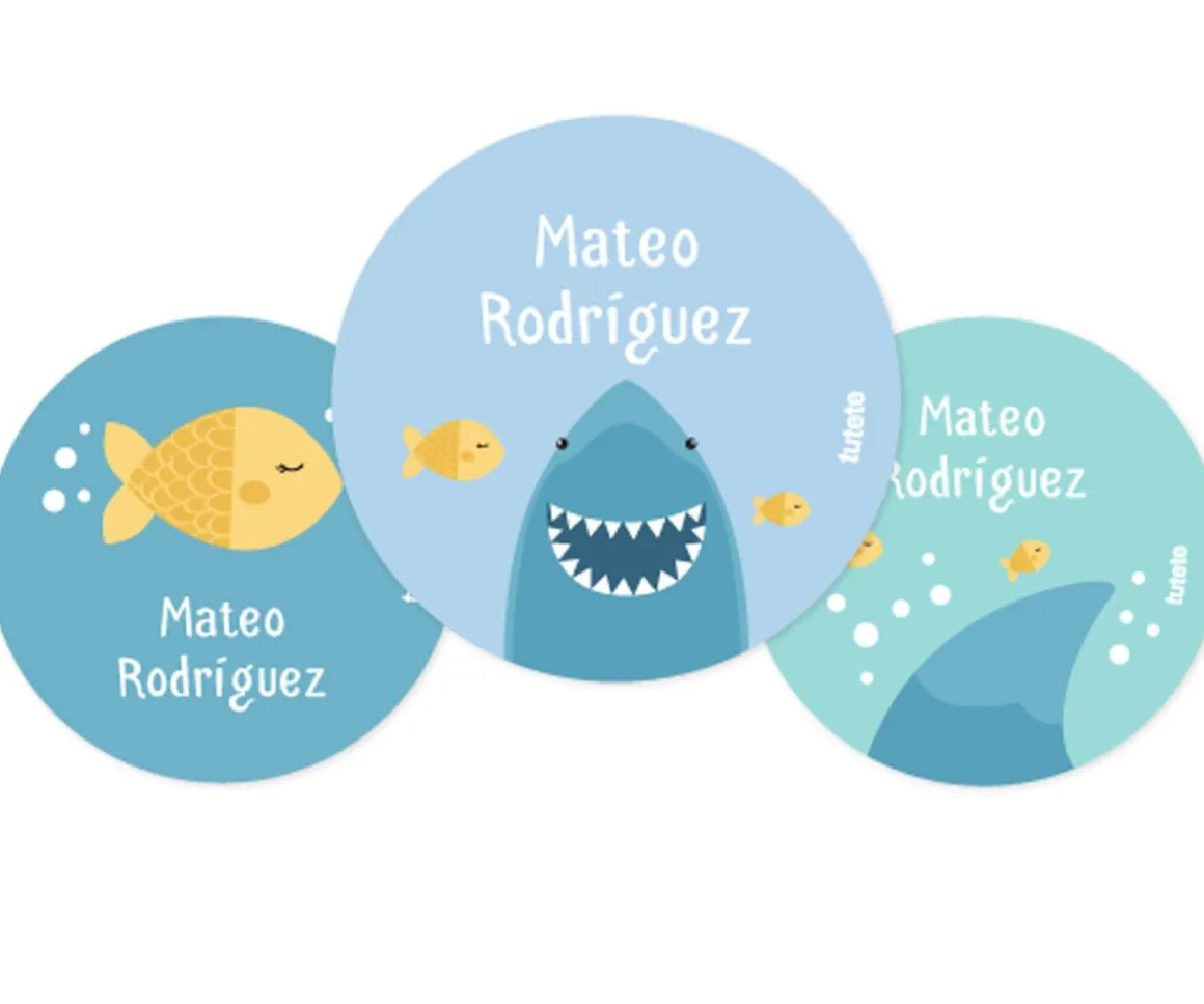 Pack 3 chapas Personalizadas Tiburón