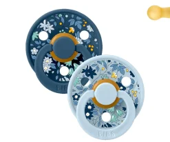 Pack 2 Chupetes BIBS Colour Round + 1 Secababitas Liberty Chamomile Lawn Baby Blue