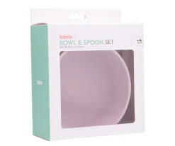 Pack Baby Meal Babero Silicona Ballet + Bol Silicona y Cuchara Lilac