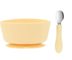 Pack Baby Meal Babero Silicona Croc + Bol Silicona y Cuchara Acero Sun