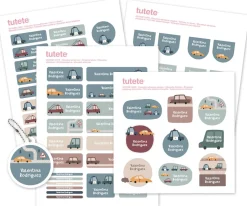 Pack Combinado Termo y Pegatinas Vintage Cars