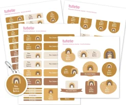 Pack Combinado Termo y Pegatinas Arcoíris Mostaza