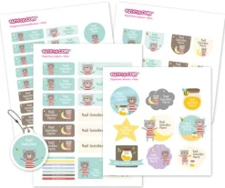 Pack Combinado Termo y Pegatinas Osito