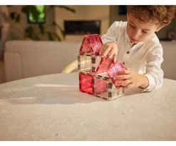 Pack Glitter Tiles Transparent/Pink 16 piezas