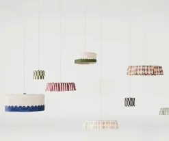 Pantalla de Lino Lámpara de Techo Vibes Green Tiles