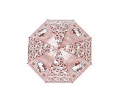 Paraguas Manual Infantil Hello Kitty Transparente Rojo