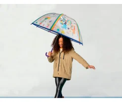 Paraguas Manual Infantil Bluey Transparente Burbuja