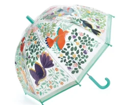Paraguas Mediano Transparente Flores y Pájaros