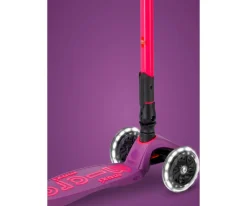 Patinete Maxi Deluxe Plegable Neon Led Lila / Rosa
