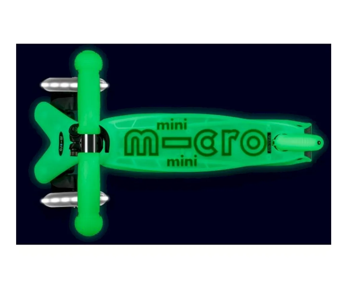 Patinete Mini Micro Deluxe Glow Lime con Luces LED