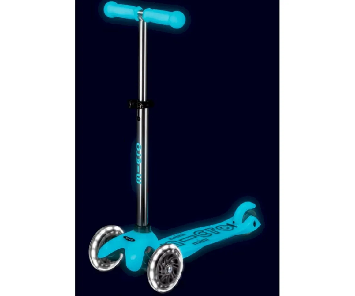 Patinete Mini Micro Deluxe Glow Aqua con Luces LED