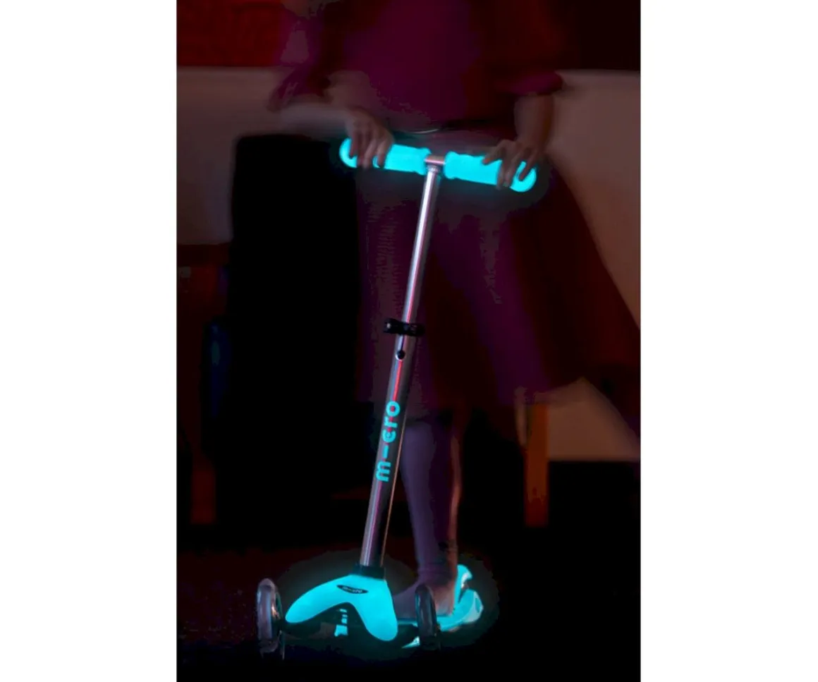 Patinete Mini Micro Deluxe Glow Aqua con Luces LED