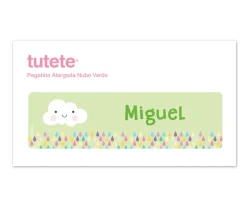 Pegatina Alargada Nube Verde