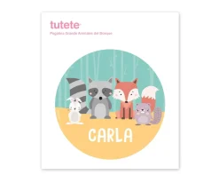 Pegatina Grande Animales de Bosque para Caja Almuerzo