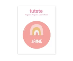 Pegatina Pequeña Arcoíris Rosa para Botella y Cajas Almuerzo