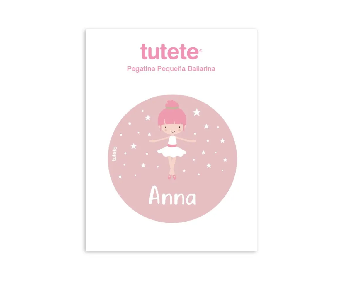 Pegatina Pequeña Bailarina para Botella y Cajas Almuerzo